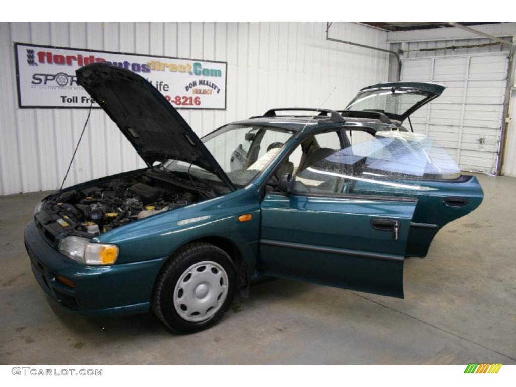 1998 Impreza L Wagon - Acadia Green Pearl Metallic / Gray photo #48