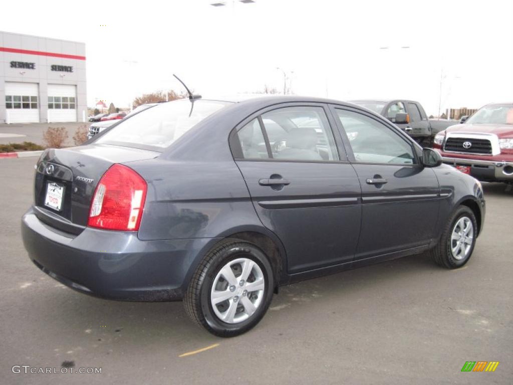 2008 Accent GLS Sedan - Charcoal Gray / Beige photo #2