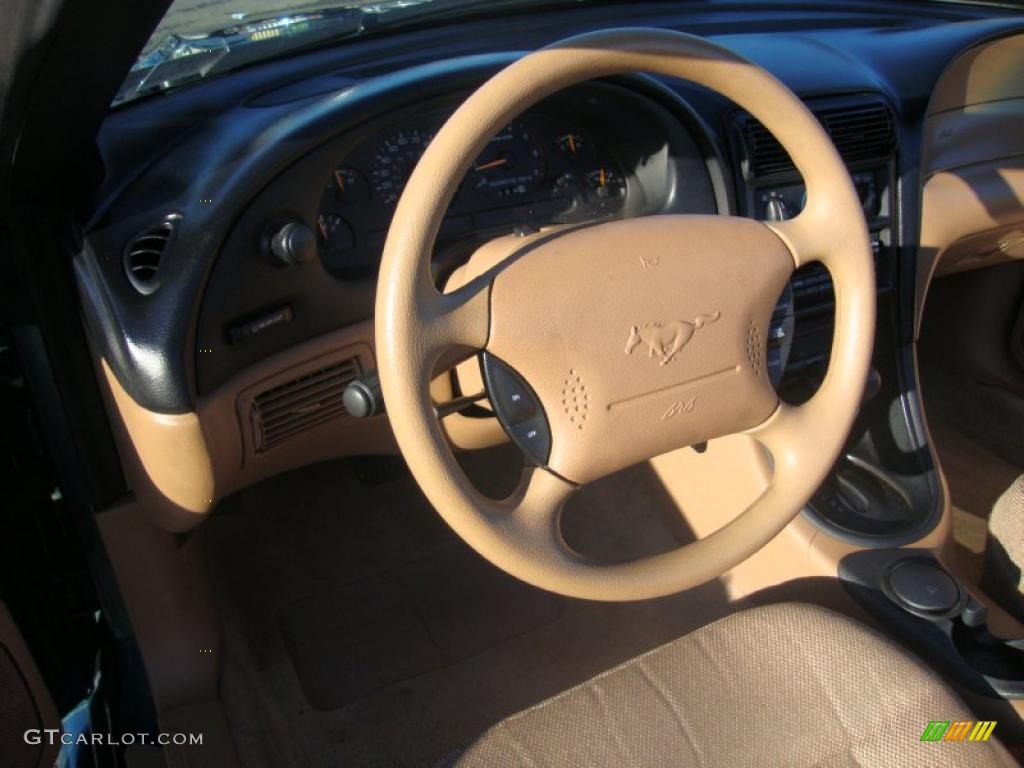 1998 Mustang V6 Convertible - Dark Green Satin Metallic / Saddle photo #11