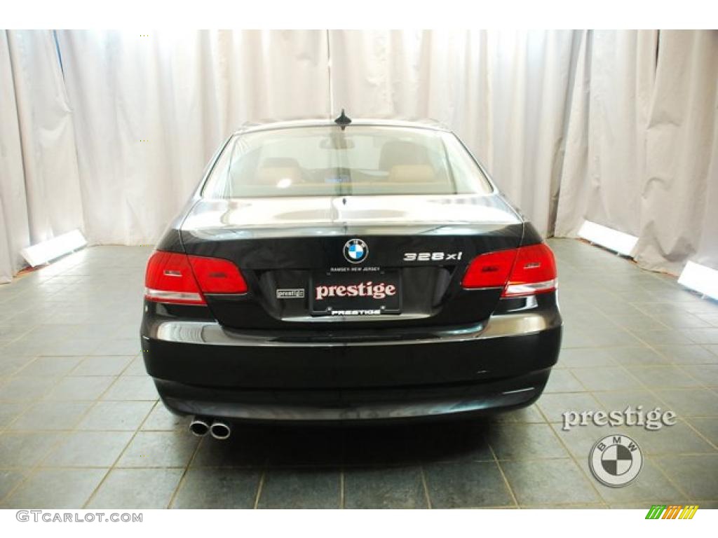 2008 3 Series 328xi Coupe - Jet Black / Saddle Brown/Black photo #4