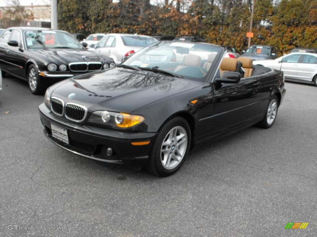 2004 3 Series 325i Convertible - Jet Black / Natural Brown photo #2