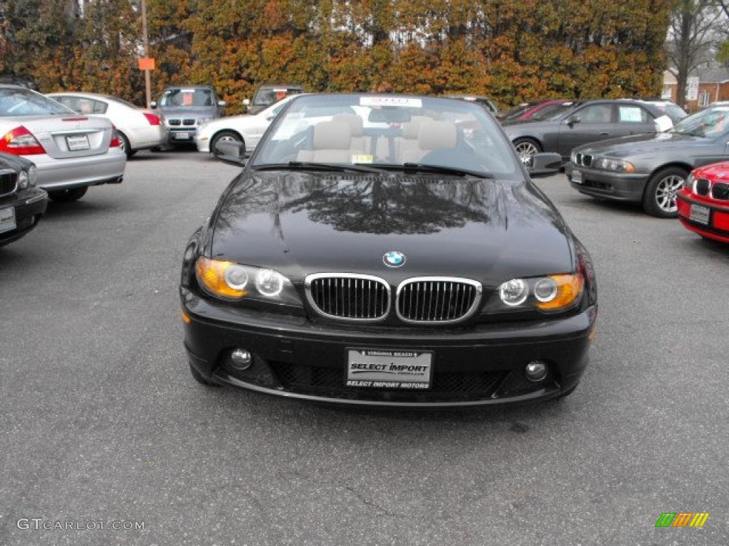 2004 3 Series 325i Convertible - Jet Black / Natural Brown photo #3
