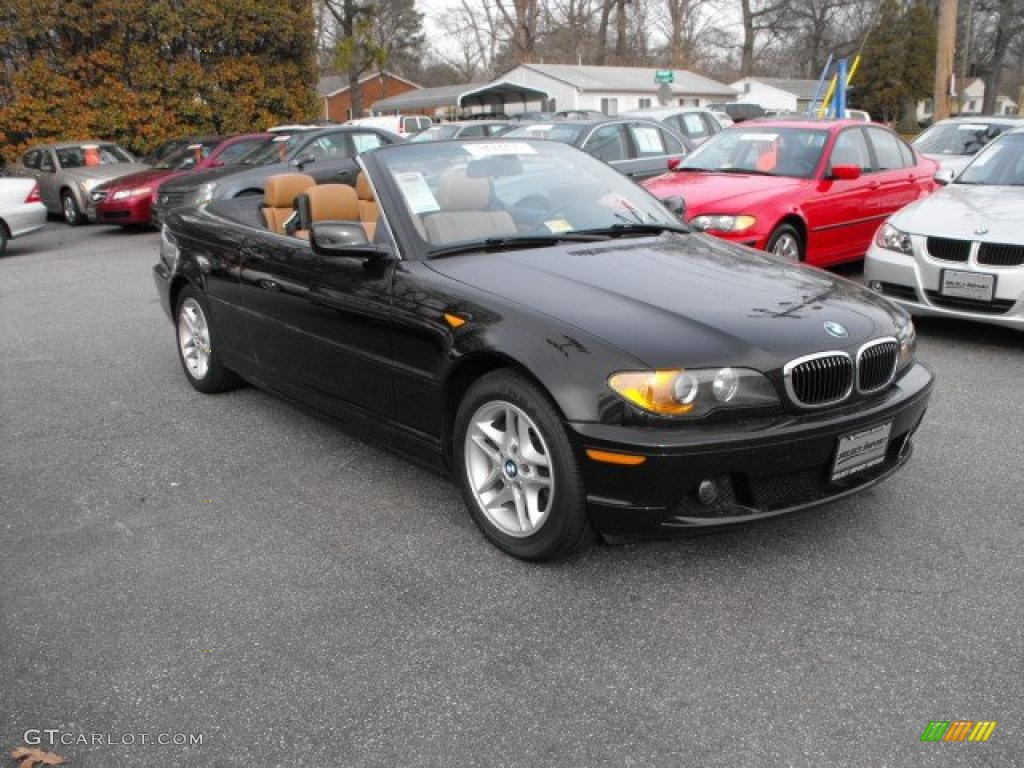 2004 3 Series 325i Convertible - Jet Black / Natural Brown photo #4