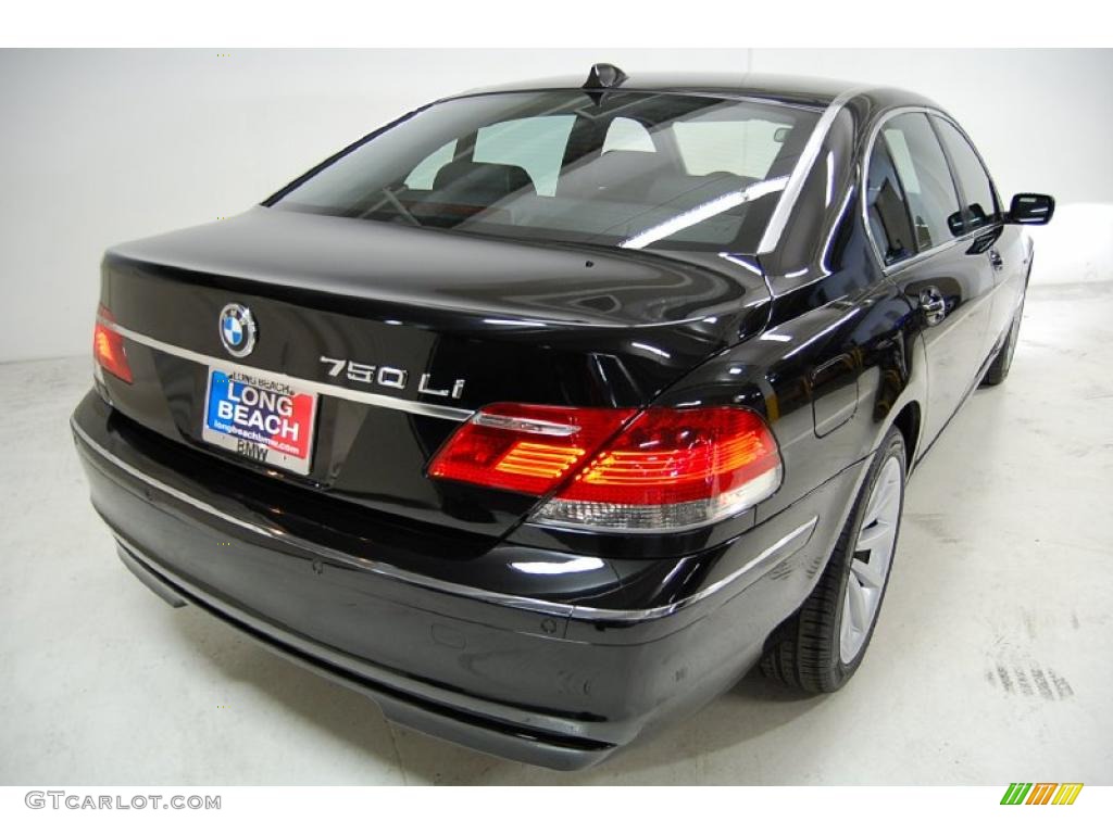 2008 7 Series 750Li Sedan - Azurite Black Metallic / Black photo #7