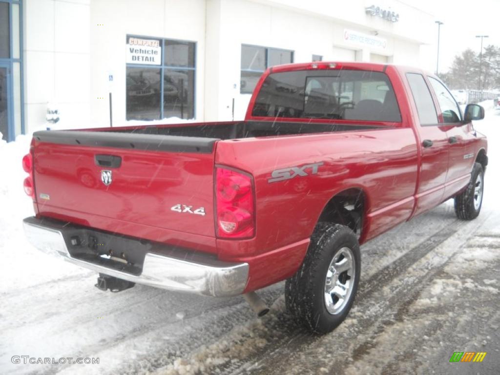 2007 Ram 1500 SLT Quad Cab 4x4 - Flame Red / Medium Slate Gray photo #2