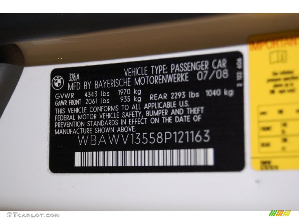 2008 3 Series 328i Coupe - Alpine White / Black photo #17