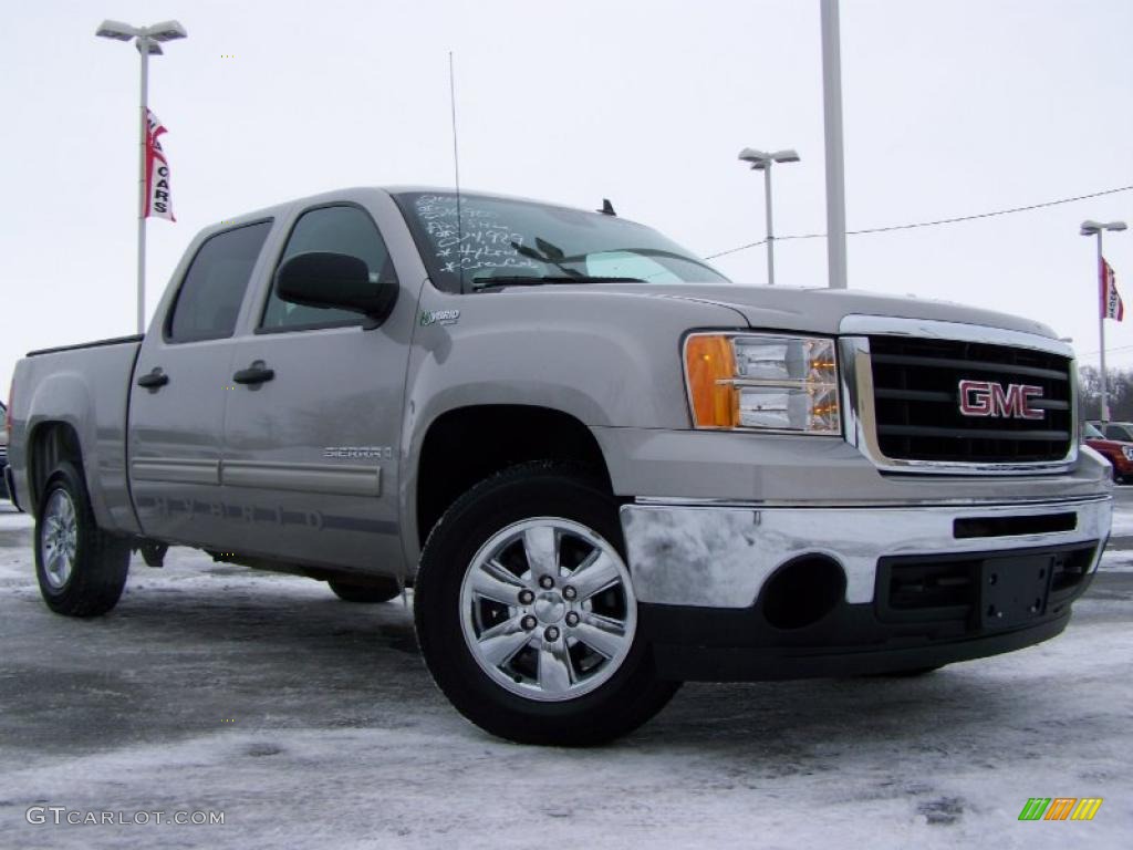 2009 Sierra 1500 Hybrid Crew Cab - Silver Birch Metallic / Ebony photo #1