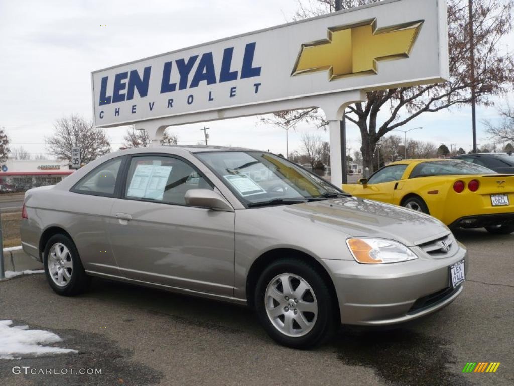 2003 Civic EX Coupe - Shoreline Mist Metallic / Beige photo #1