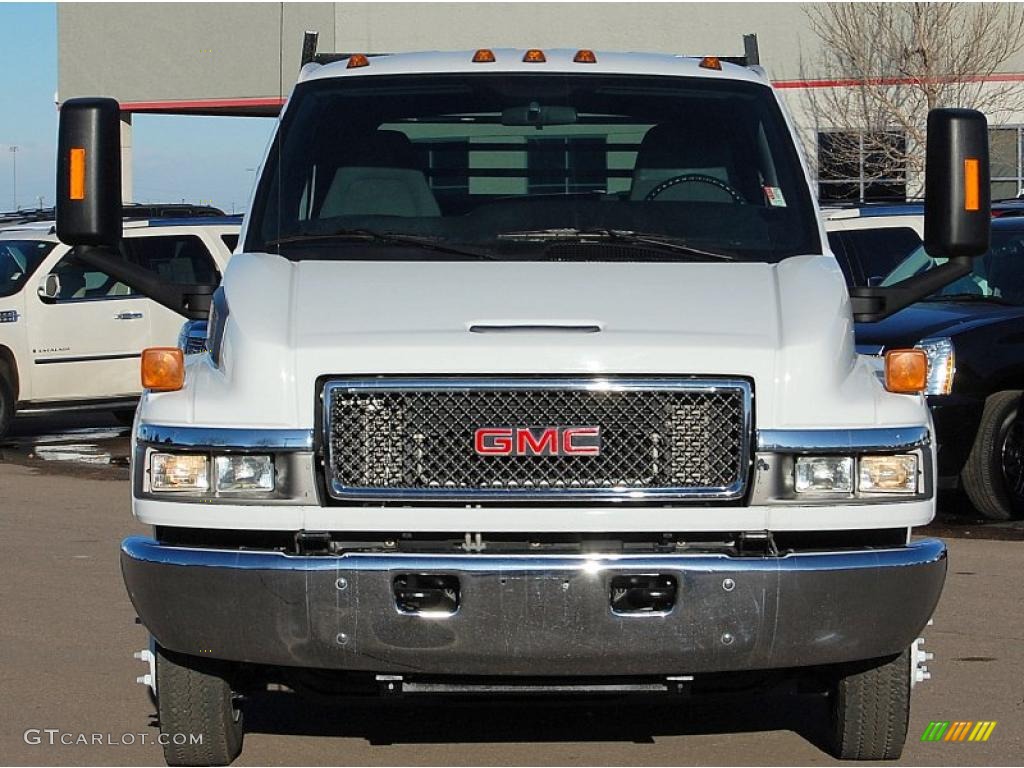 2007 C Series TopKick C5500 Crew Cab Flat Bed - Summit White / Pewter photo #2