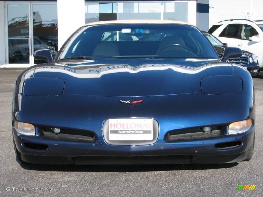 2001 Corvette Convertible - Navy Blue Metallic / Light Oak photo #2