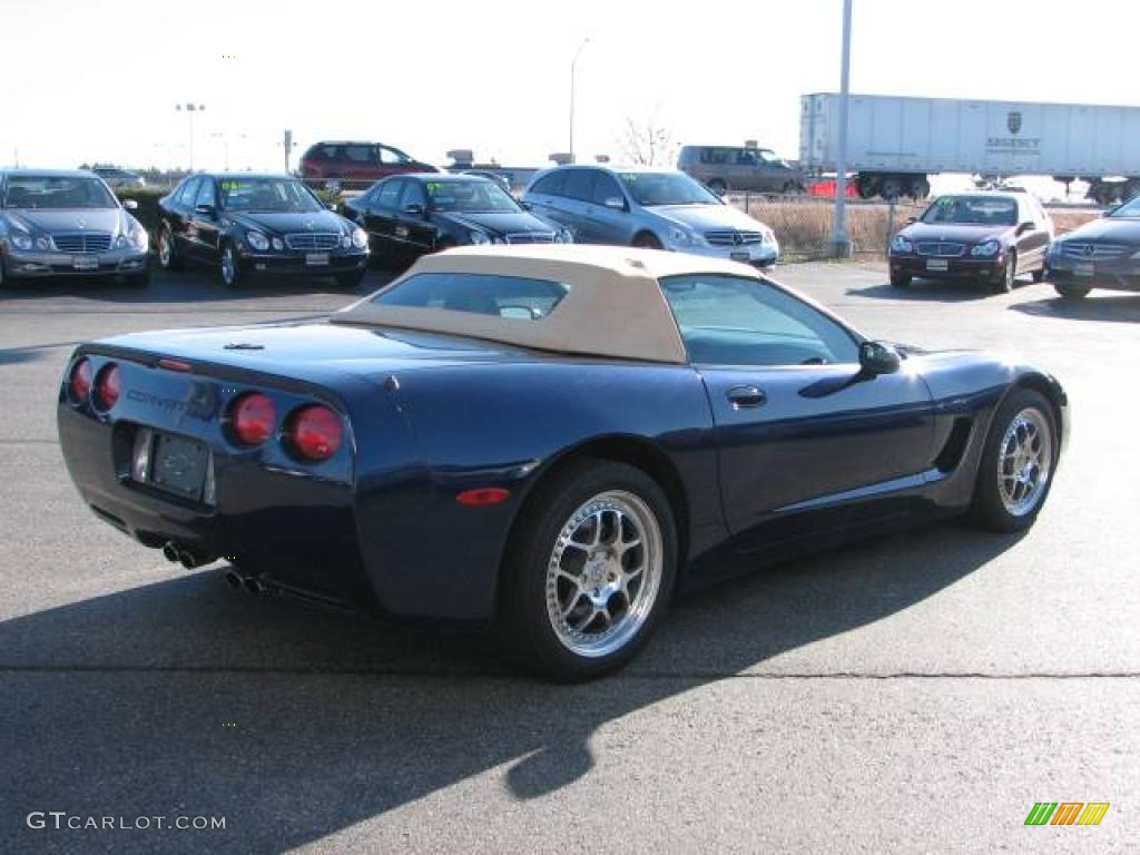 2001 Corvette Convertible - Navy Blue Metallic / Light Oak photo #4