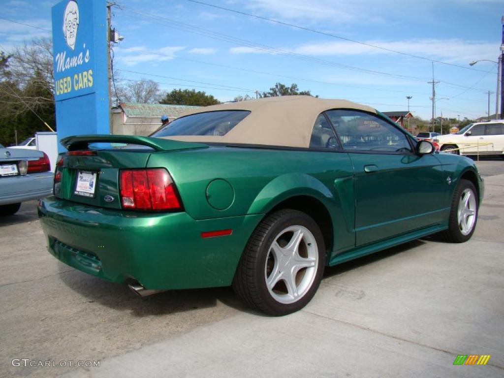 1999 Mustang GT Convertible - Electric Green Metallic / Medium Parchment photo #7