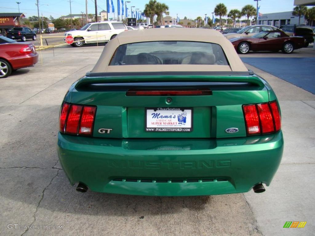 1999 Mustang GT Convertible - Electric Green Metallic / Medium Parchment photo #8