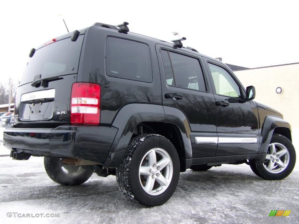 2008 Liberty Limited 4x4 - Brilliant Black Crystal Pearl / Pastel Slate Gray photo #7