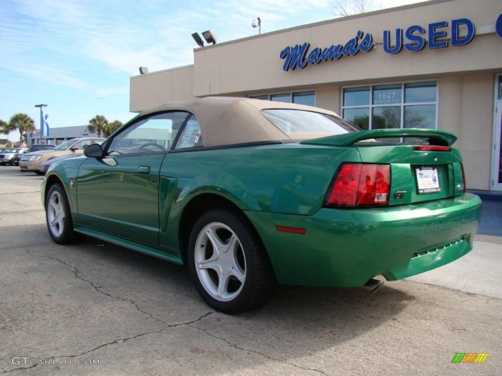 1999 Mustang GT Convertible - Electric Green Metallic / Medium Parchment photo #9
