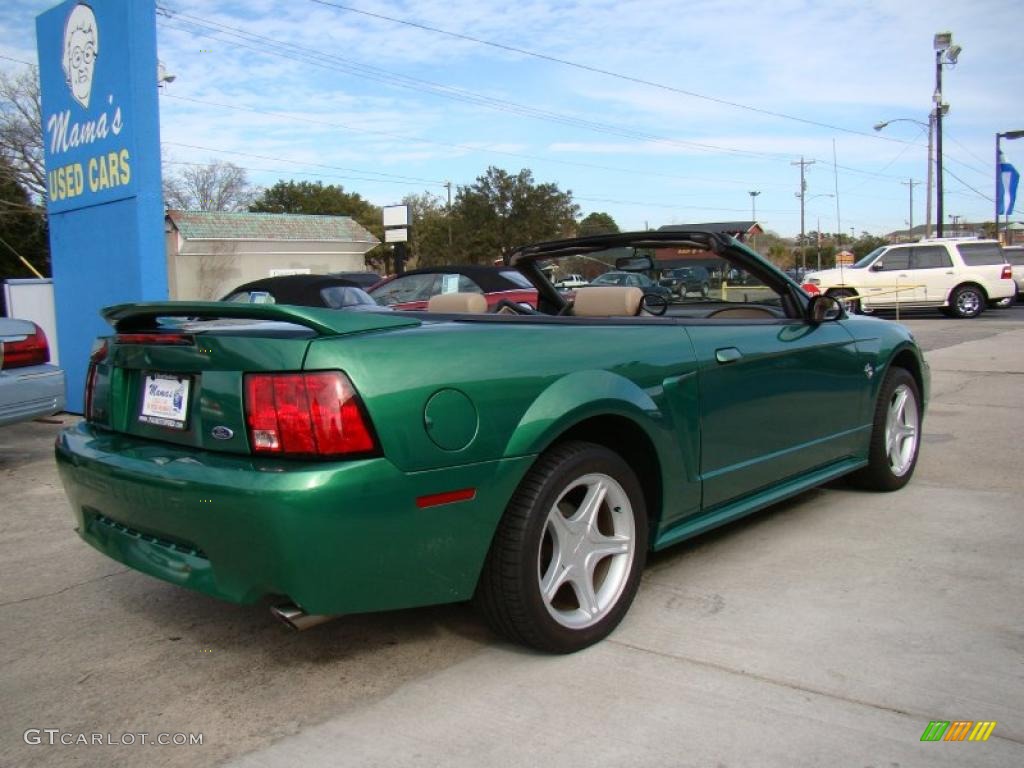 1999 Mustang GT Convertible - Electric Green Metallic / Medium Parchment photo #20