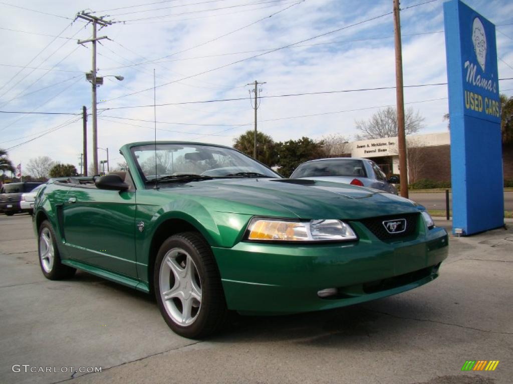 1999 Mustang GT Convertible - Electric Green Metallic / Medium Parchment photo #21
