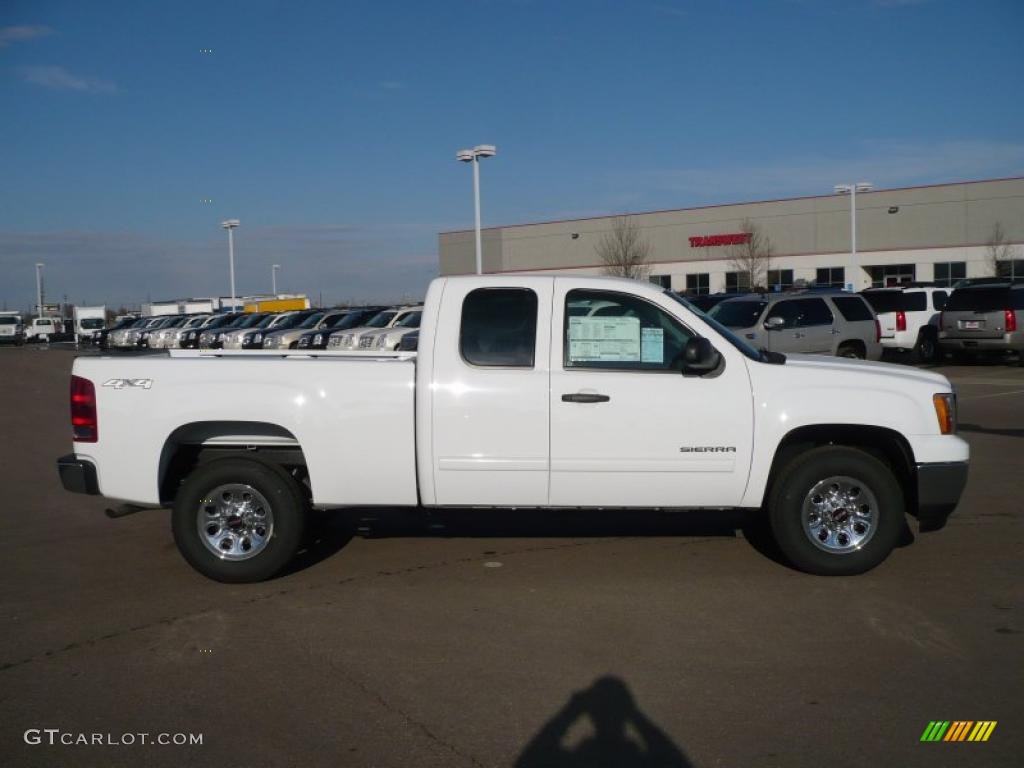 2010 Sierra 1500 SL Extended Cab 4x4 - Summit White / Ebony photo #3