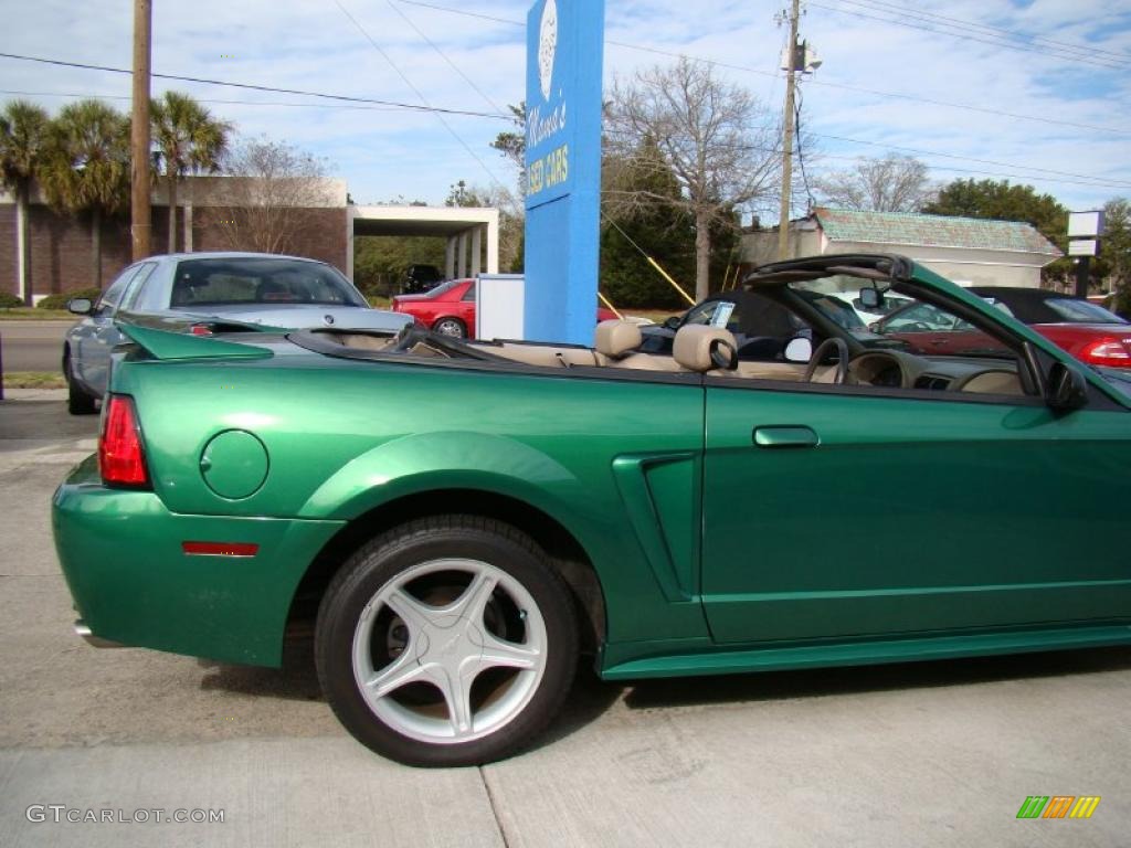 1999 Mustang GT Convertible - Electric Green Metallic / Medium Parchment photo #38