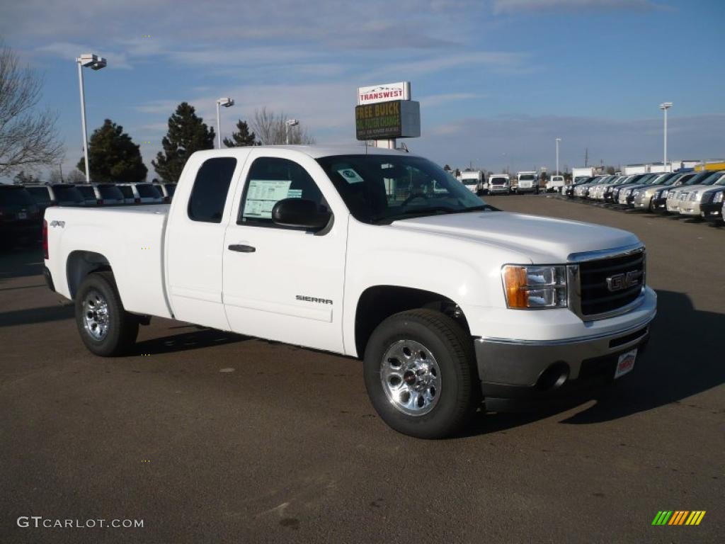 2010 Sierra 1500 SL Extended Cab 4x4 - Summit White / Ebony photo #1