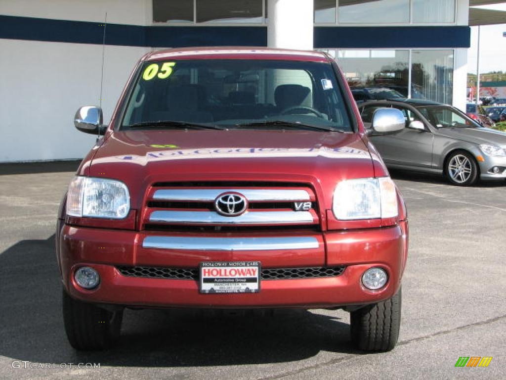 2005 Tundra SR5 Double Cab 4x4 - Salsa Red Pearl / Light Charcoal photo #2