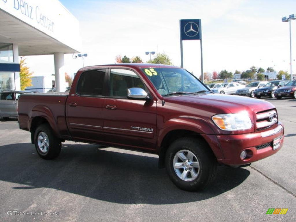 2005 Tundra SR5 Double Cab 4x4 - Salsa Red Pearl / Light Charcoal photo #3
