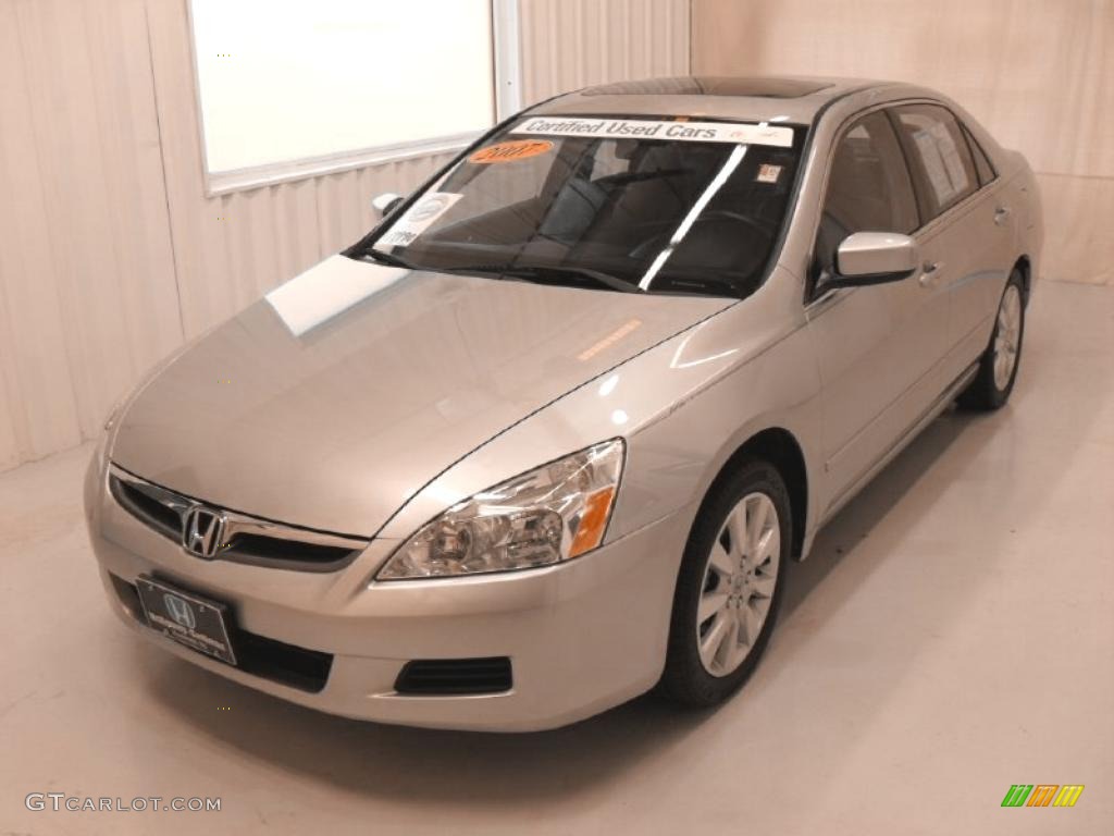 2007 Accord EX-L V6 Sedan - Alabaster Silver Metallic / Gray photo #1