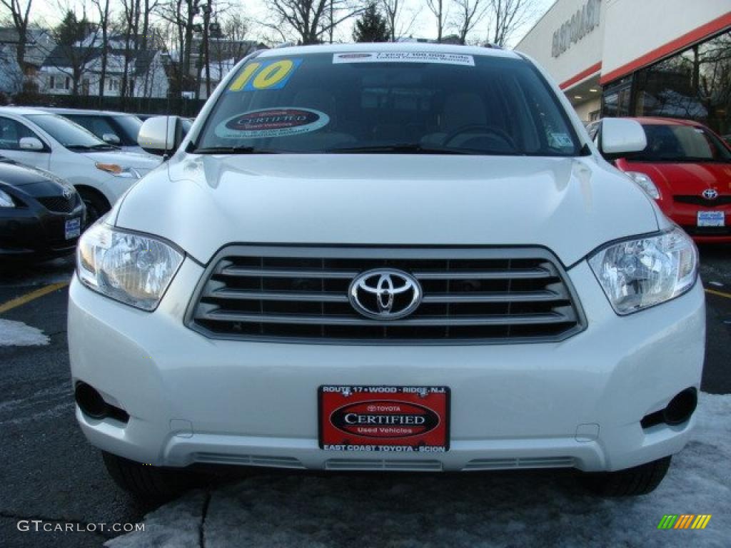 2010 Highlander V6 4WD - Blizzard White Pearl / Sand Beige photo #2