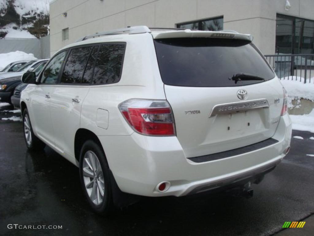 2009 Highlander Hybrid Limited 4WD - Blizzard White Pearl / Sand Beige photo #2