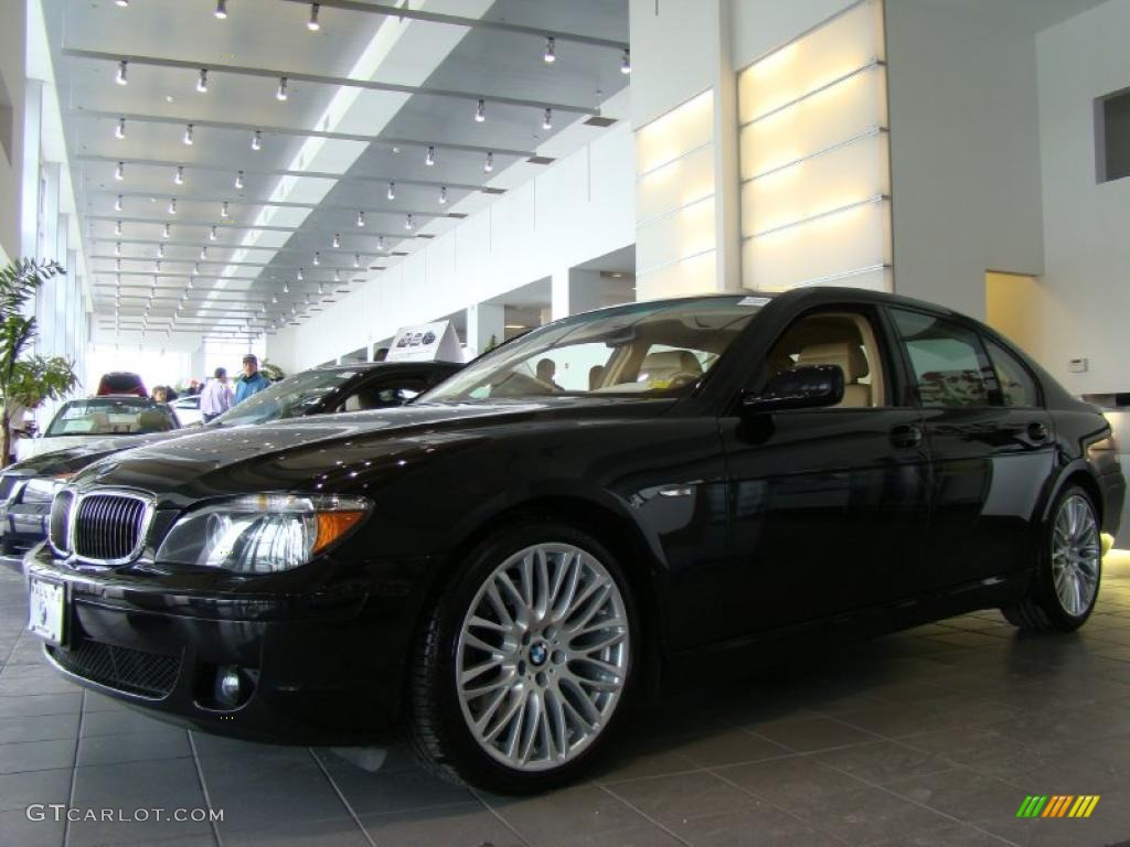 2007 7 Series 750Li Sedan - Black Sapphire Metallic / Beige photo #1