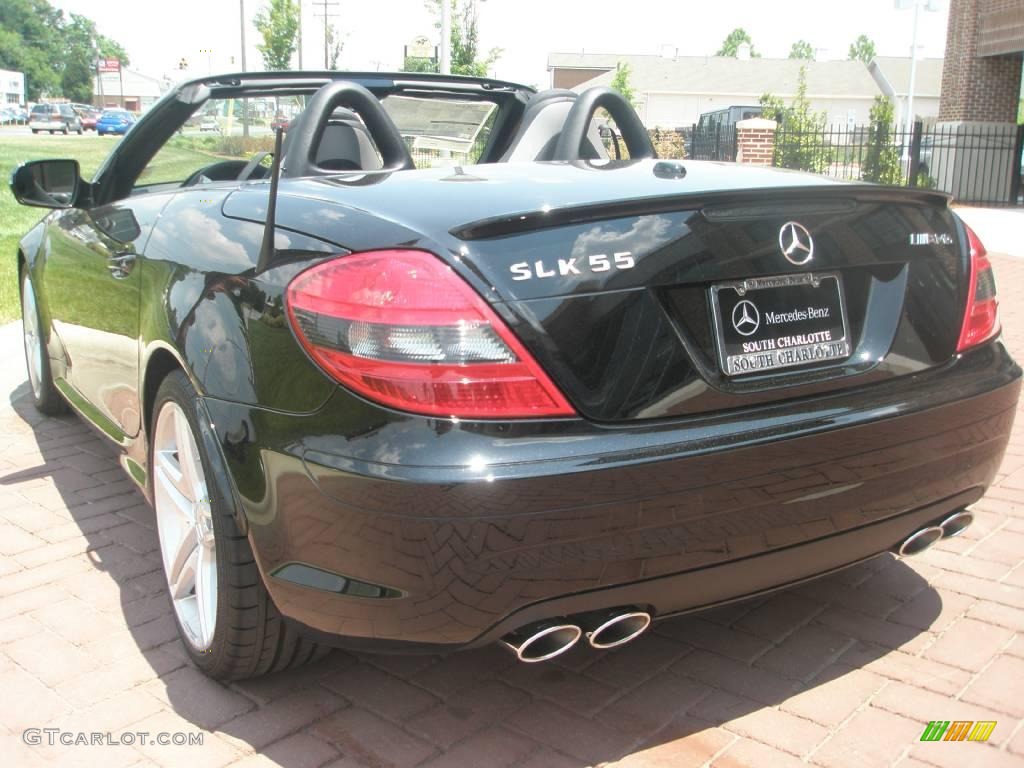 2009 SLK 55 AMG Roadster - Black / Black photo #3