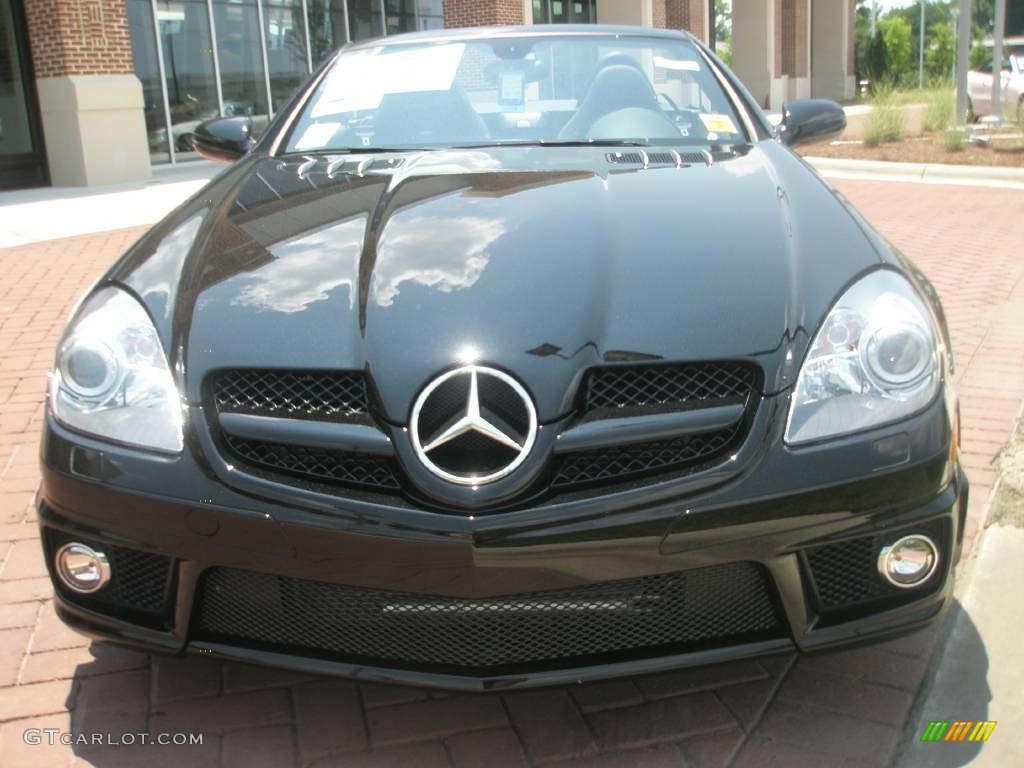 2009 SLK 55 AMG Roadster - Black / Black photo #4