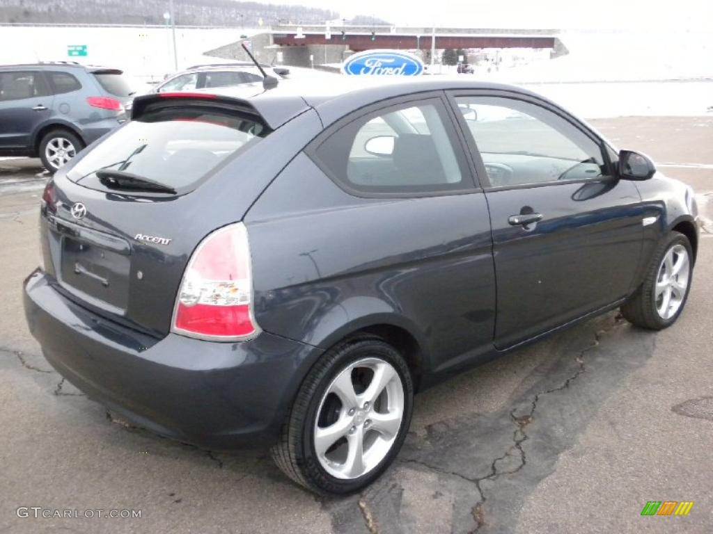 2008 Accent SE Coupe - Charcoal Gray / Black photo #7