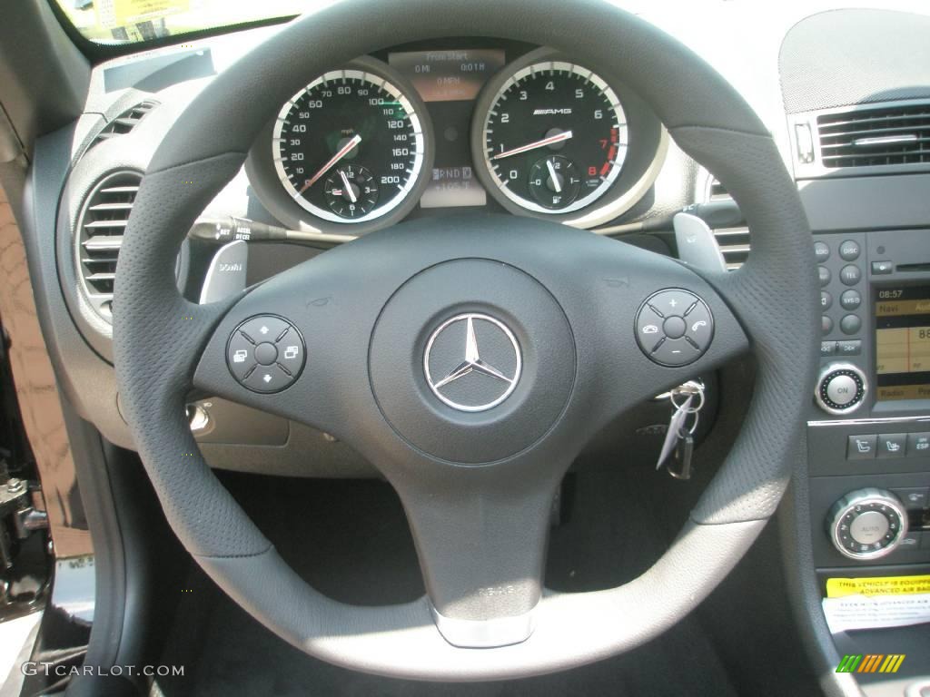 2009 SLK 55 AMG Roadster - Black / Black photo #7