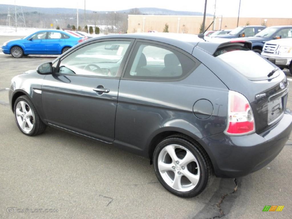 2008 Accent SE Coupe - Charcoal Gray / Black photo #17