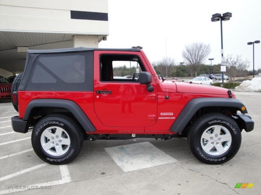 2010 Wrangler Sport 4x4 - Flame Red / Dark Slate Gray/Medium Slate Gray photo #2