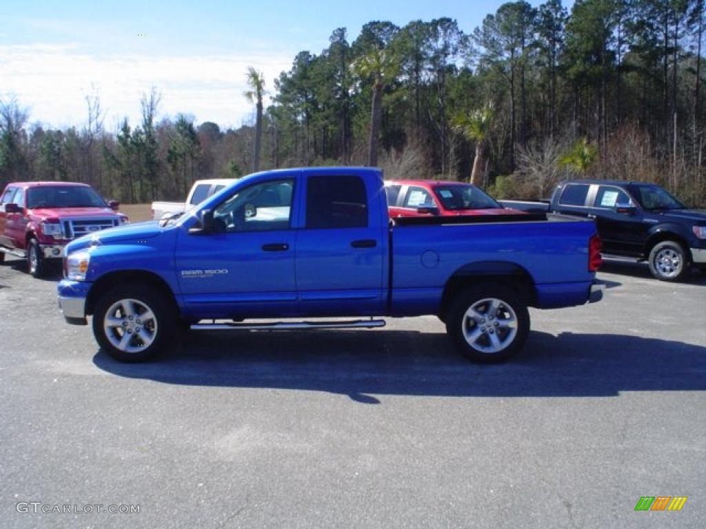 2007 Ram 1500 Thunder Road Quad Cab 4x4 - Electric Blue Pearl / Medium Slate Gray photo #8