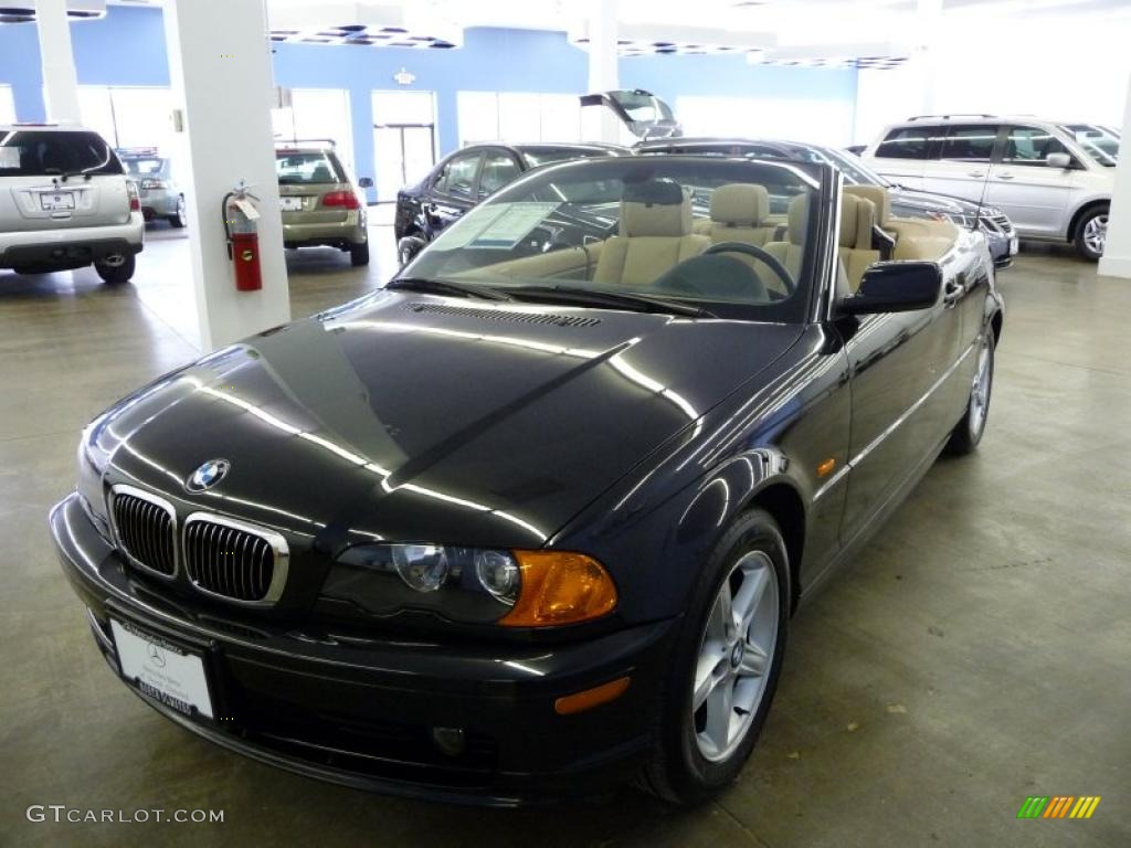 2003 3 Series 325i Convertible - Jet Black / Beige photo #2