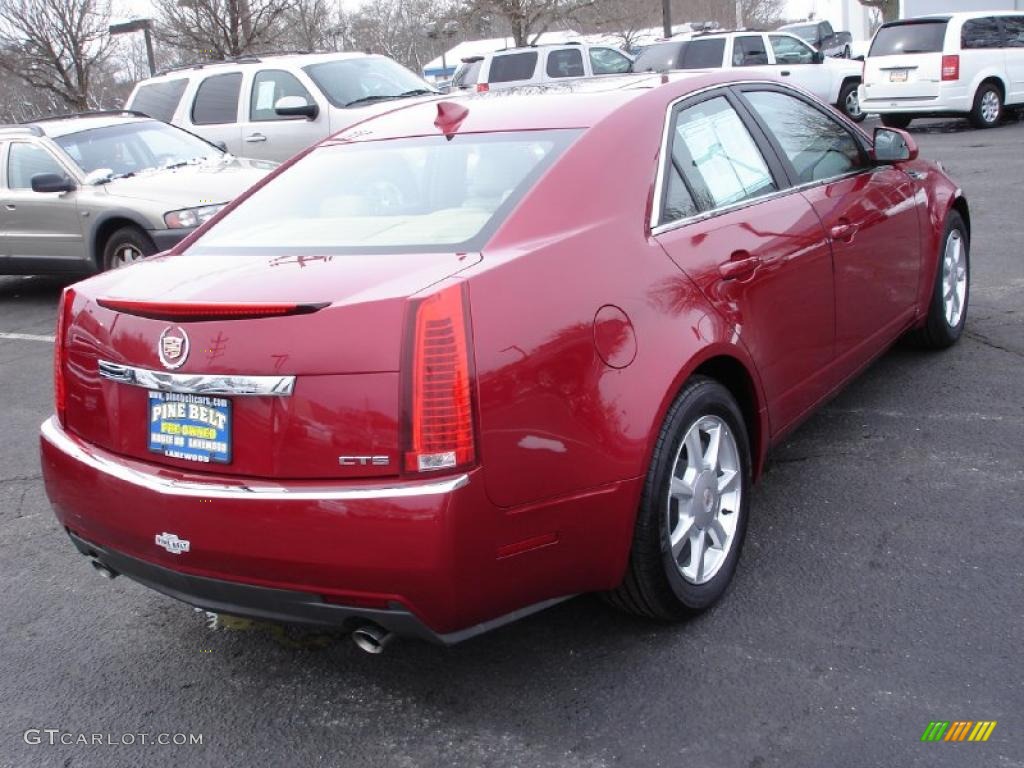 2009 CTS Sedan - Crystal Red / Cashmere/Cocoa photo #4