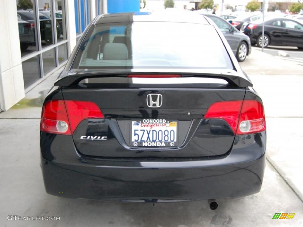 2007 Civic LX Sedan - Nighthawk Black Pearl / Gray photo #4