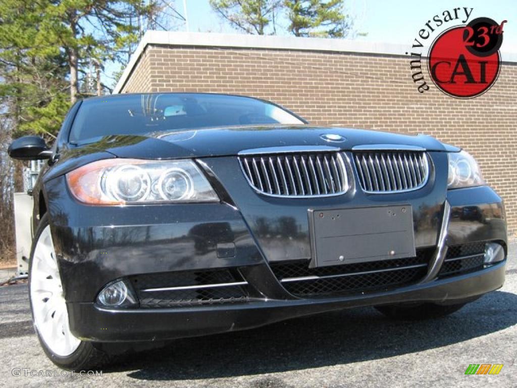 2006 3 Series 330i Sedan - Jet Black / Beige photo #1