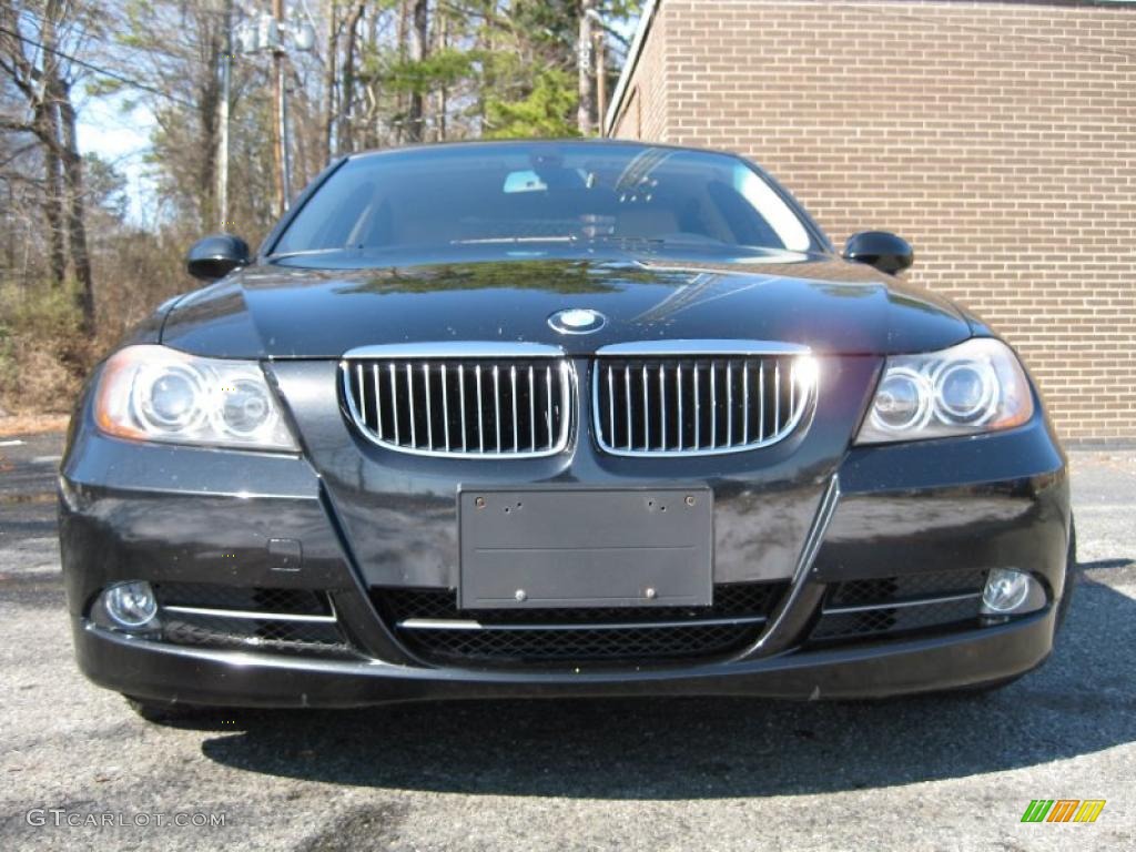 2006 3 Series 330i Sedan - Jet Black / Beige photo #3