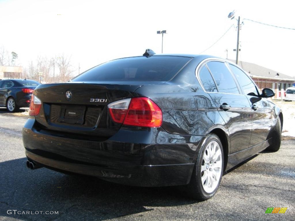 2006 3 Series 330i Sedan - Jet Black / Beige photo #8