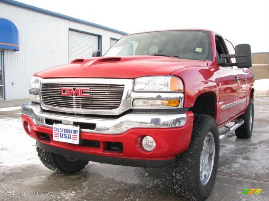 2006 Sierra 1500 SLT Crew Cab 4x4 - Fire Red / Dark Pewter photo #2