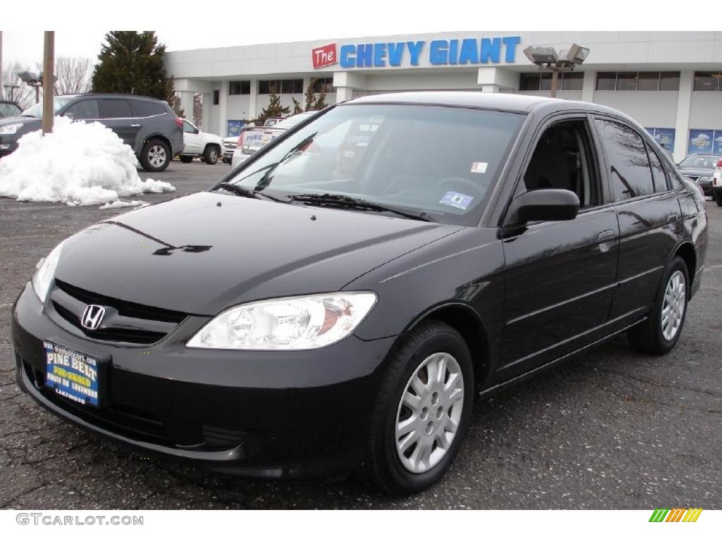 2005 Civic LX Sedan - Nighthawk Black Pearl / Gray photo #1