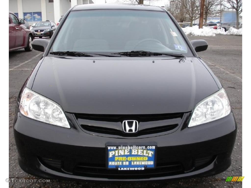 2005 Civic LX Sedan - Nighthawk Black Pearl / Gray photo #2