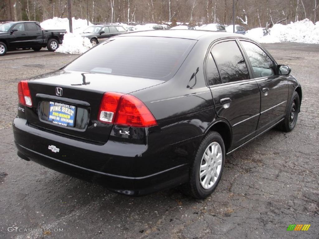 2005 Civic LX Sedan - Nighthawk Black Pearl / Gray photo #4
