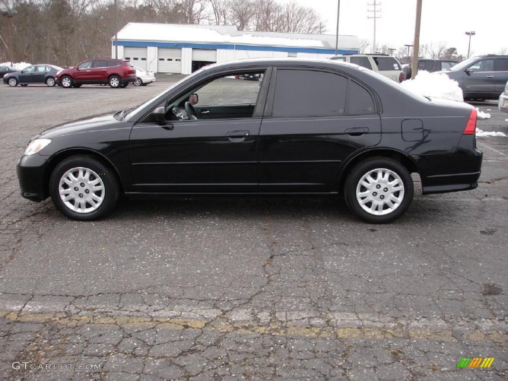 2005 Civic LX Sedan - Nighthawk Black Pearl / Gray photo #9