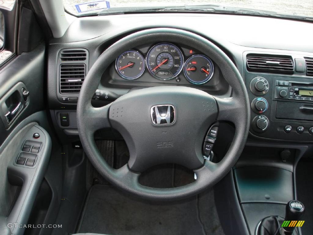 2005 Civic LX Sedan - Nighthawk Black Pearl / Gray photo #15