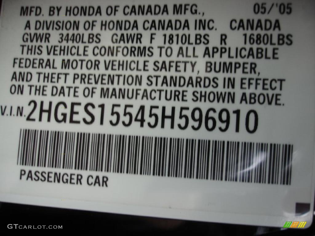 2005 Civic LX Sedan - Nighthawk Black Pearl / Gray photo #18